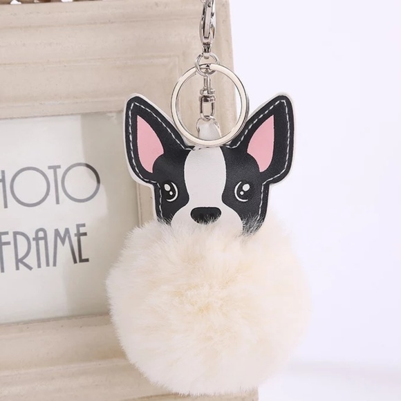 Accessories Pom Pom Dog Keychain Bag Charm White Poshmark